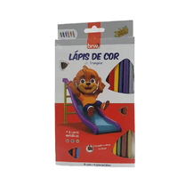 Lápis de Cor Triangular em Madeira 12 Cores + 6 Tom Metálico LP0326 - BRW