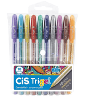 Caneta Gel Com 10 Cores Metálicas Trigel 76.0000 - CIS